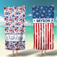 Kids Pool Towel 4th of July Beach Towel Personalized Towel Red White and Blue