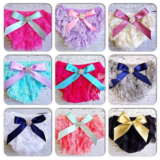 Lace Bloomers w/ Bow - Squishy Cheeks