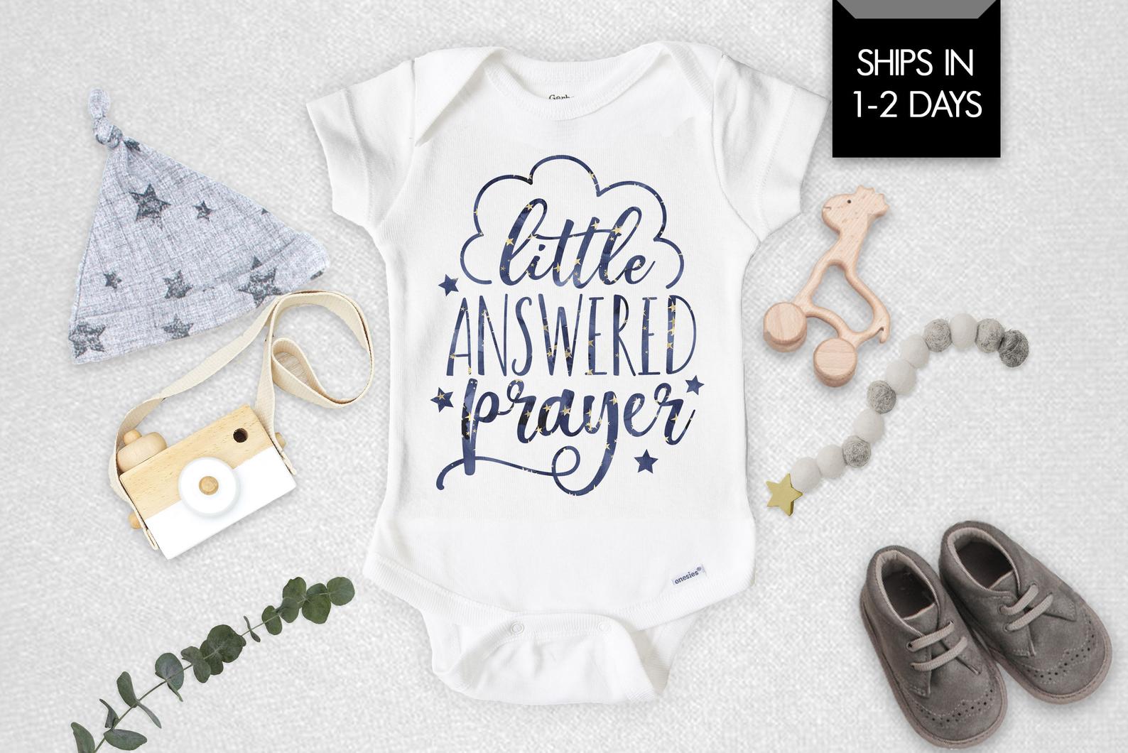 Little Answered Prayer Newborn Baby Onesie® - Squishy Cheeks