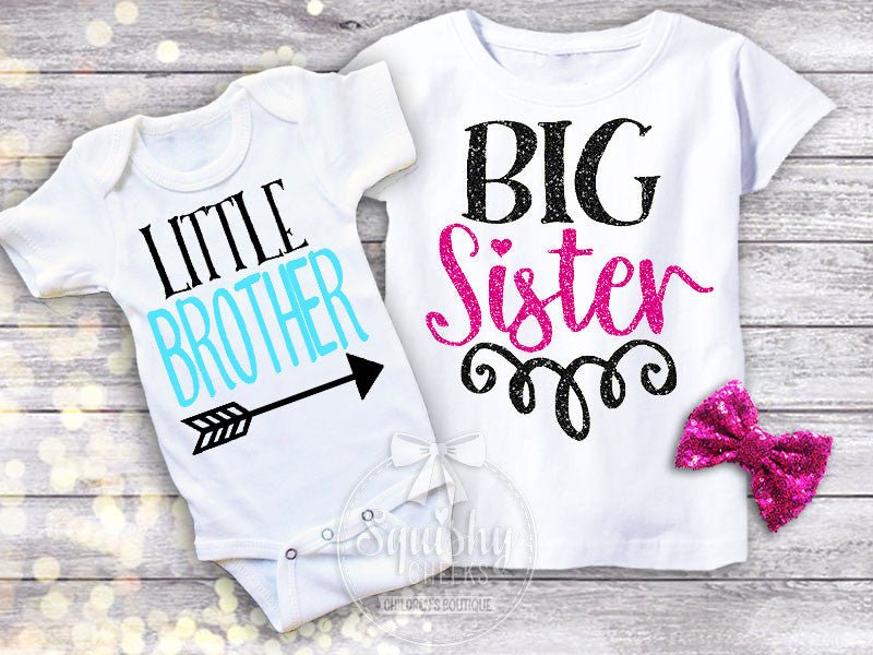 Little Brother Big Sister Shirt Pack - Squishy Cheeks