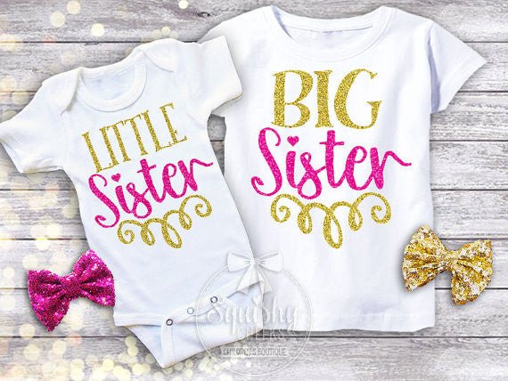 Little Sister Big Sister Shirt Pack - Squishy Cheeks