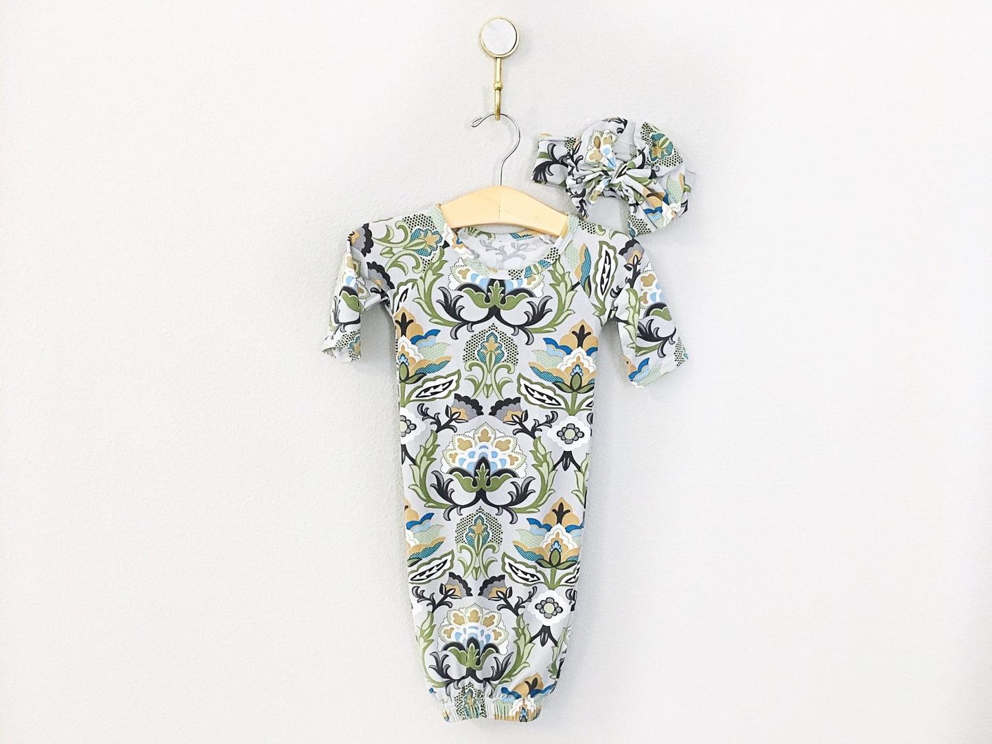 Madelyn Sleeper Gown with Headband - Squishy Cheeks