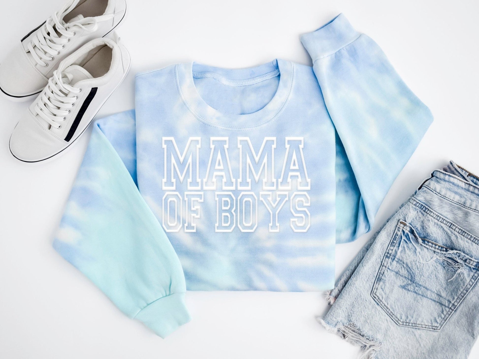 Mama of Boys Tie Dye Sweatshirt, Mothers Day Gift - Squishy Cheeks