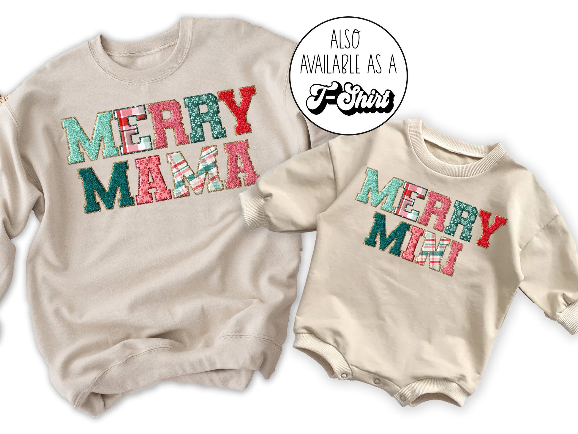 Matching Mom Kids Christmas Sweatshirts Christmas Family Shirts Mama and Mini - Squishy Cheeks
