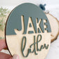 Matte Name Sign Baby 3D Name Announcement Sign Nursery Sign Newborn Photo Prop Hospital Plaque Sizes: 5.5 & 11.5 Sage Navy Mustard and MORE - Squishy Cheeks