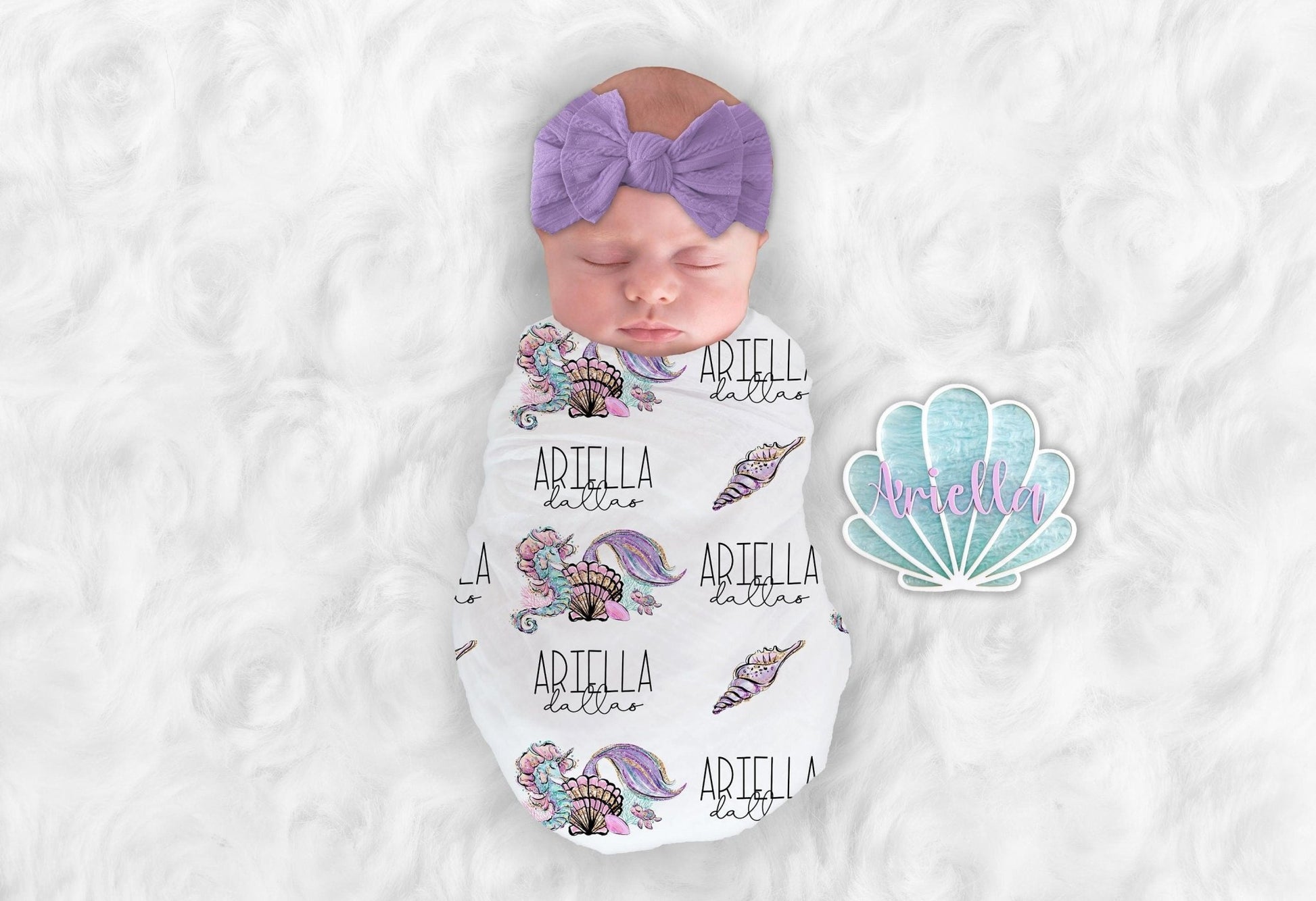 Mermaid Baby Blanket Personalized Custom Mermaid Nursery Swaddle - Squishy Cheeks