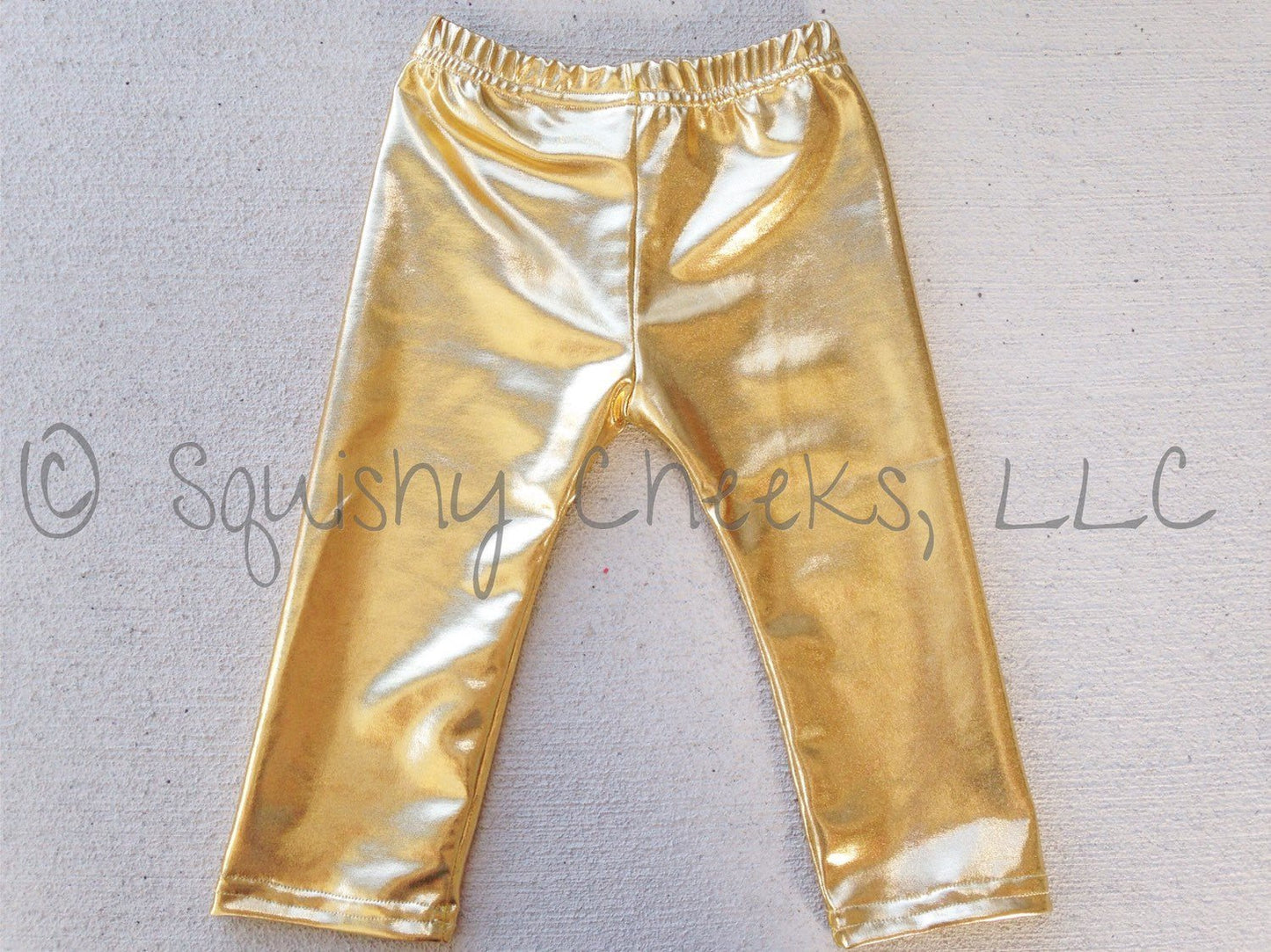 Metallic Gold Leggings - Squishy Cheeks
