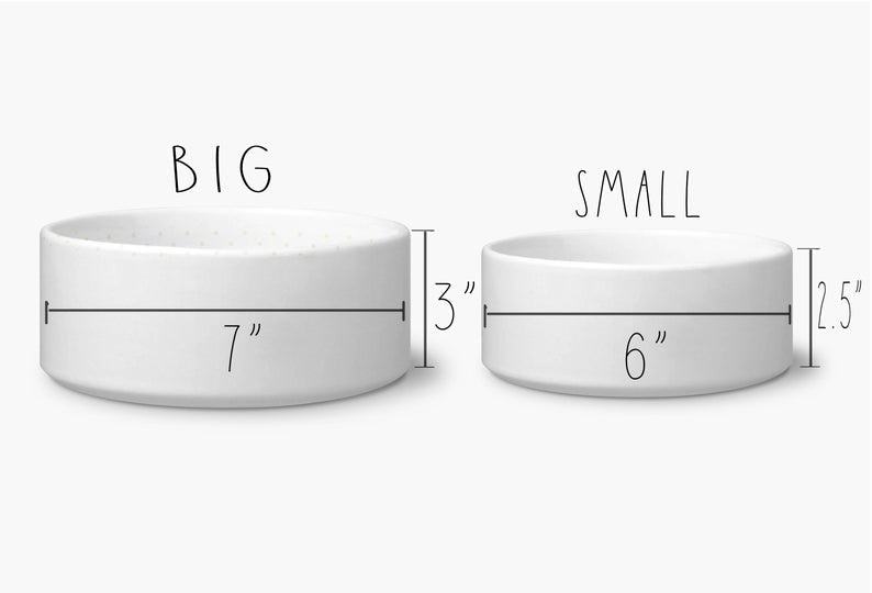 Mine & Also Mine White Ceramic Pet Food Bowl Set of 2 - Squishy Cheeks