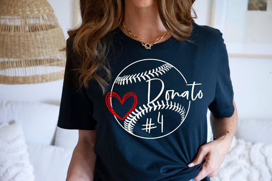 Mom Baseball Shirt Personalize with Players Name and Number - Squishy Cheeks