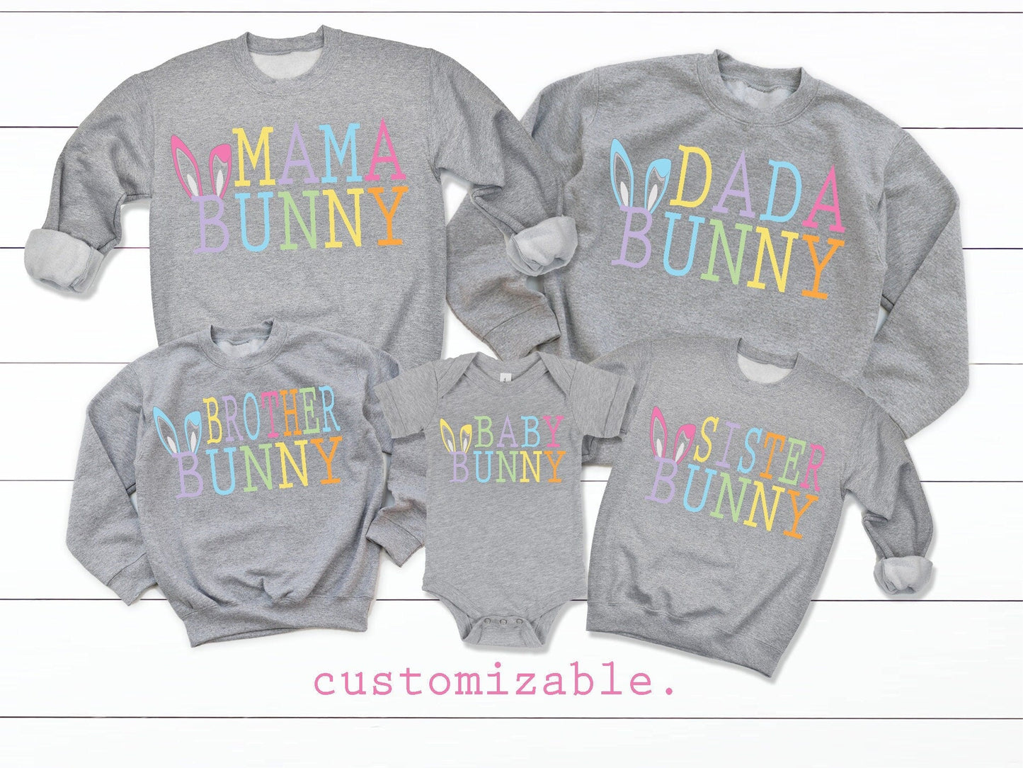 Mommy and Me Easter Shirts Family Easter Shirts Matching Family Sweatshirts Mommy Bunny Baby Bunny Daddy Bunny - Squishy Cheeks