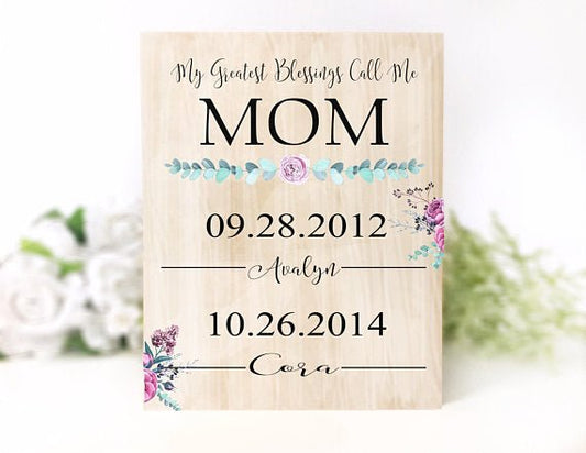 My Greatest Blessings Call Me Mom Personalized Plaque - Squishy Cheeks