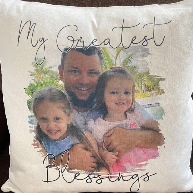 My Greatest Blessings Custom Photo Throw Pillow - Squishy Cheeks