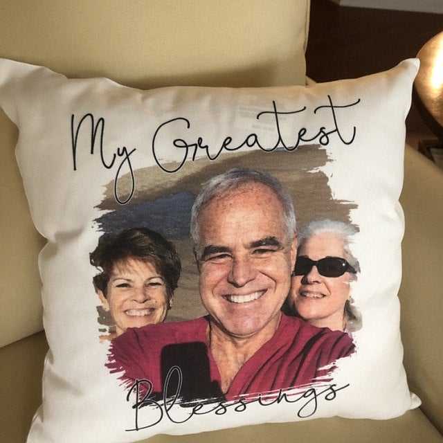 My Greatest Blessings Custom Photo Throw Pillow - Squishy Cheeks