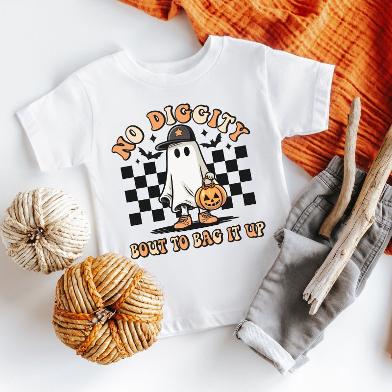 No Diggity Bout To Bag it Up Boy Halloween Costume Baby Boy 90s Outfit Boy Halloween Shirt Trick or Treat Shirt - Squishy Cheeks