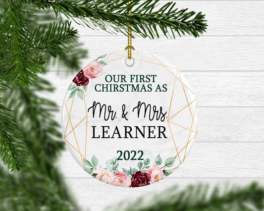 Our First Christmas as Mr. and Mrs. Personalized Wedding Ornament Wedding Gift Bride and Groom Ornament Newlywed Gift FREE SHIPPING 1 - Squishy Cheeks