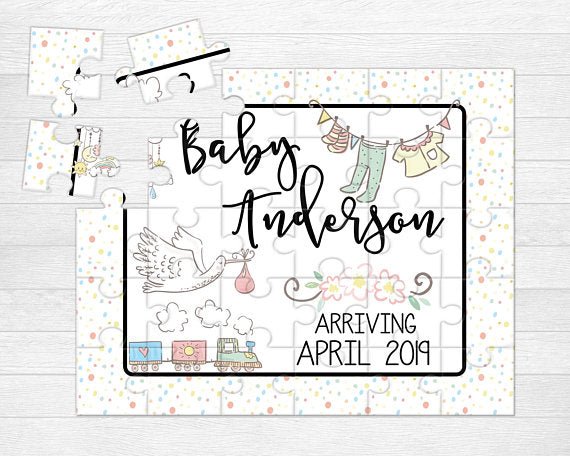 Personalized Baby Announcement Puzzle - Squishy Cheeks