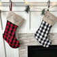 Personalized Christmas Stockings Custom Monogrammed Buffalo Plaid Buffalo Check Stockings Canvas Red Black White - Squishy Cheeks