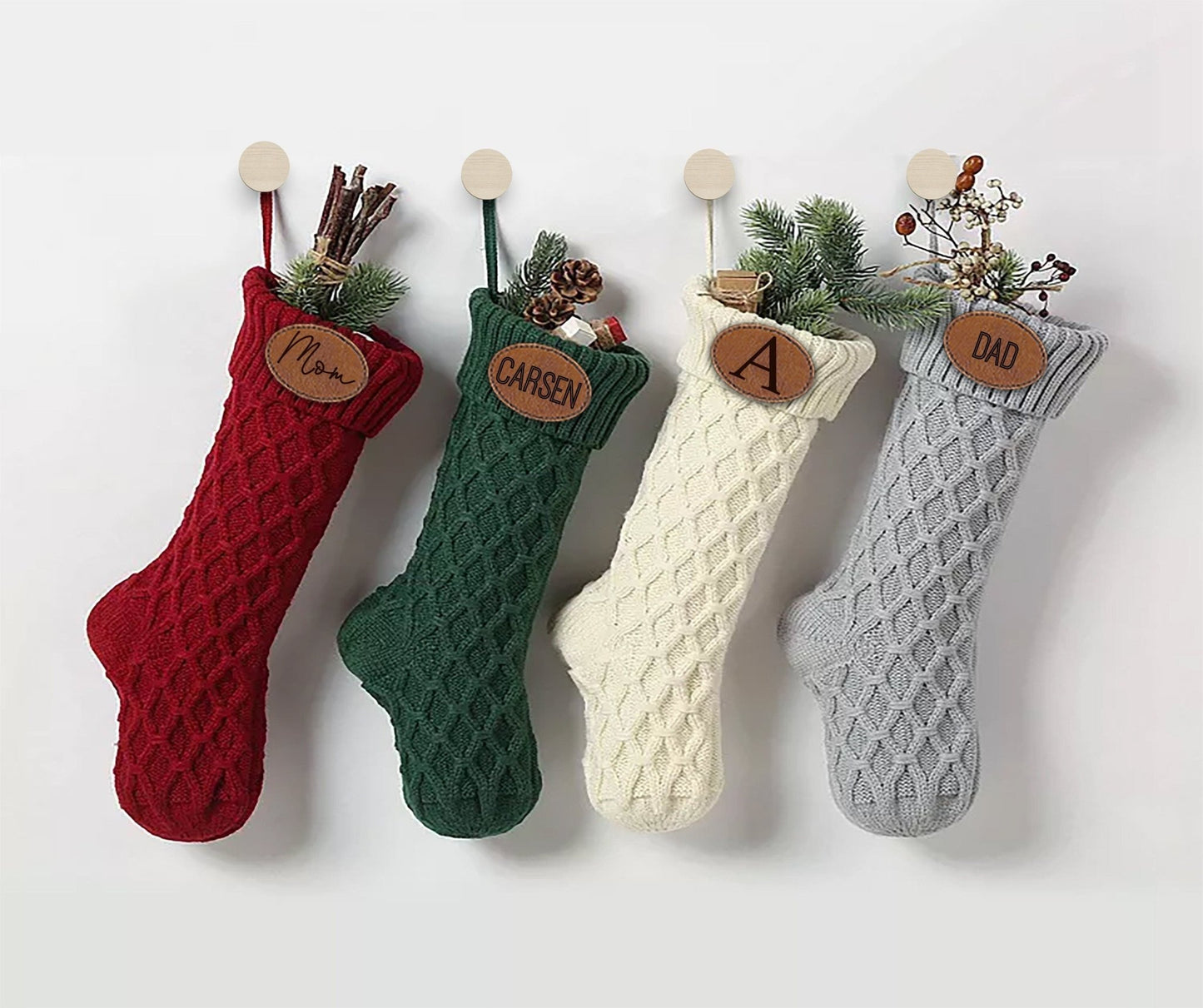 Personalized Christmas Stockings Knit Custom Monogrammed - Squishy Cheeks