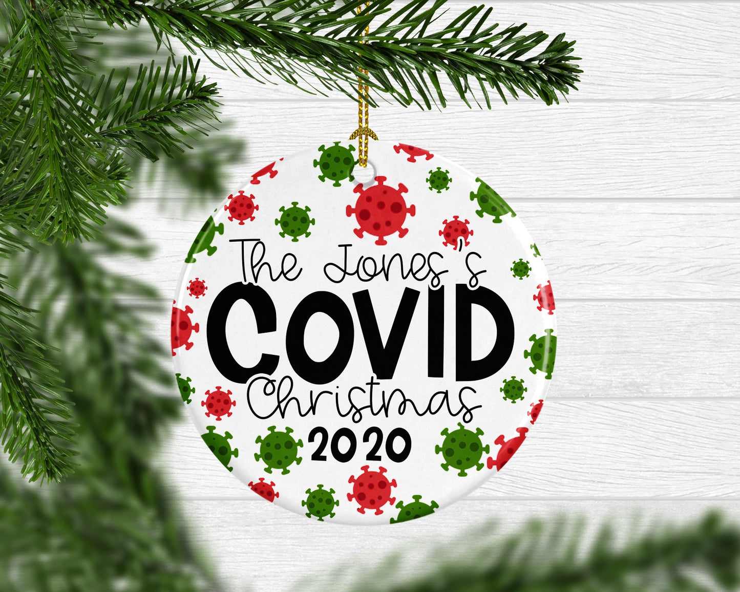 Personalized Covid Christmas Ornament 2020 - Squishy Cheeks