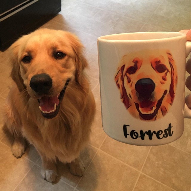 Personalized Dog Pet Cartoon Photo Mug - Squishy Cheeks