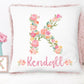 Personalized Floral Monogram Pink Plush Pillow - Squishy Cheeks