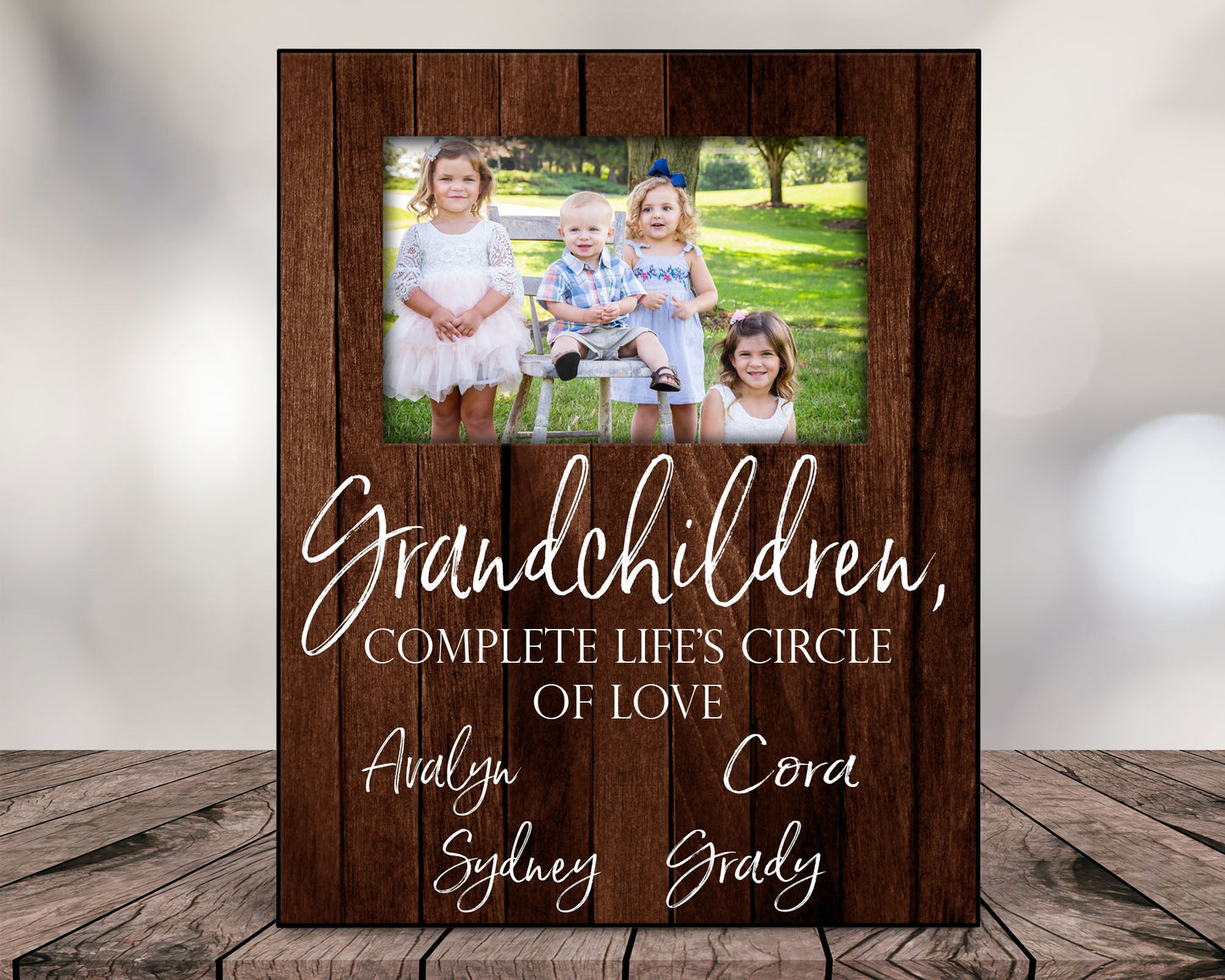 Personalized Grandchildren Completes Life's Circle of Love Picture Frame - Squishy Cheeks