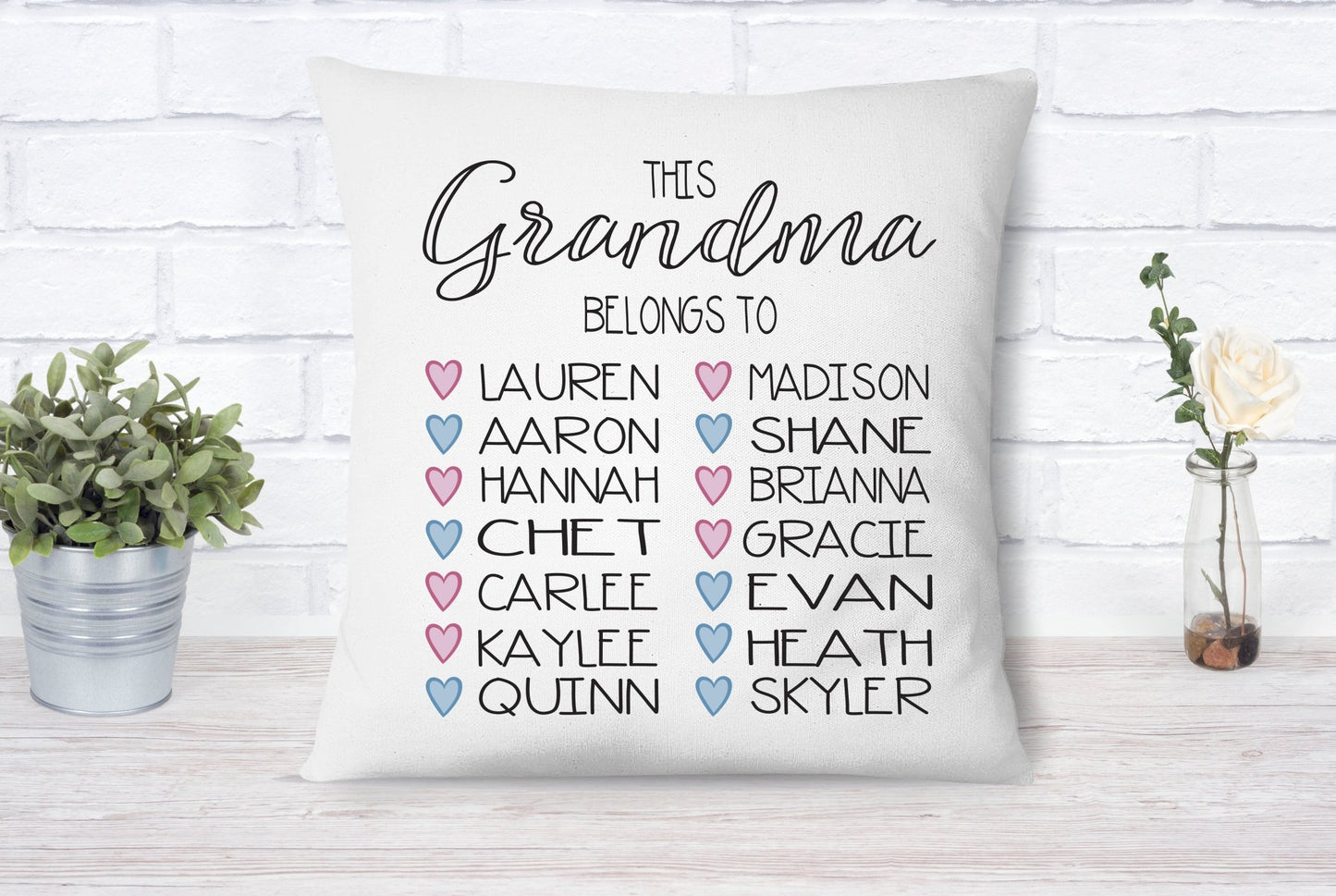 Personalized Grandma Belongs To Pillow - Squishy Cheeks