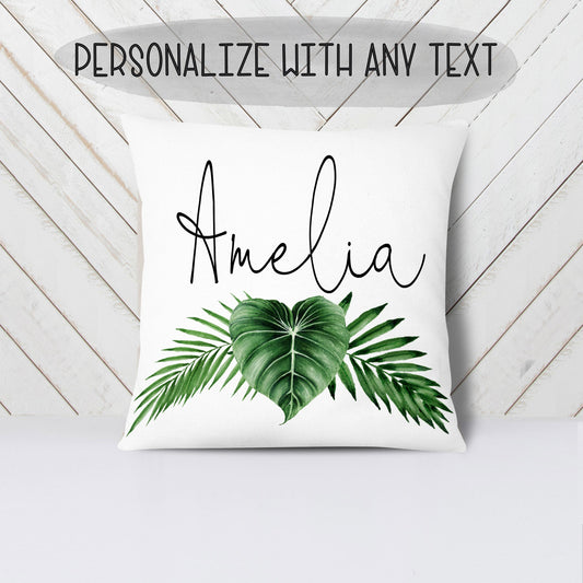 Personalized Leaf Nursery Pillow - Squishy Cheeks