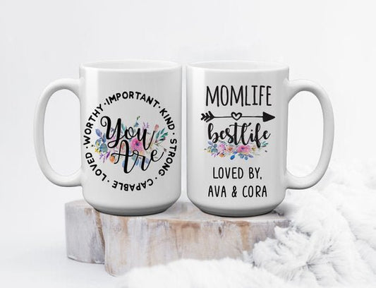 Personalized Mom Life, Best Life Mother's Day Mom Mug - Squishy Cheeks
