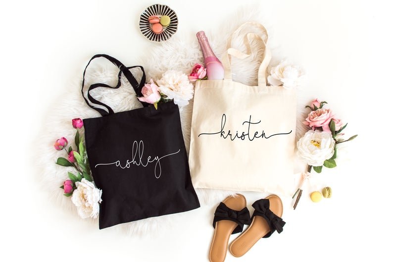 Personalized Name Canvas Tote Bag - Squishy Cheeks