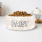 Personalized Neutral Dog Bowl Cat Pet Bowl with Name Gift for Pet Food Bowl Water Bowl Small Cat Bowls Ceramic 6" or 7" - Squishy Cheeks