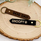 Personalized Pet Keychain Dog Dad Gift Dog Mom Gift Engraved Custom Key Chain Vegan Leather Lightweight Personalized Keychain - Squishy Cheeks