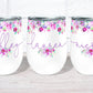 Personalized Purple Floral Wine Tumbler Bridal Party Gift - Squishy Cheeks