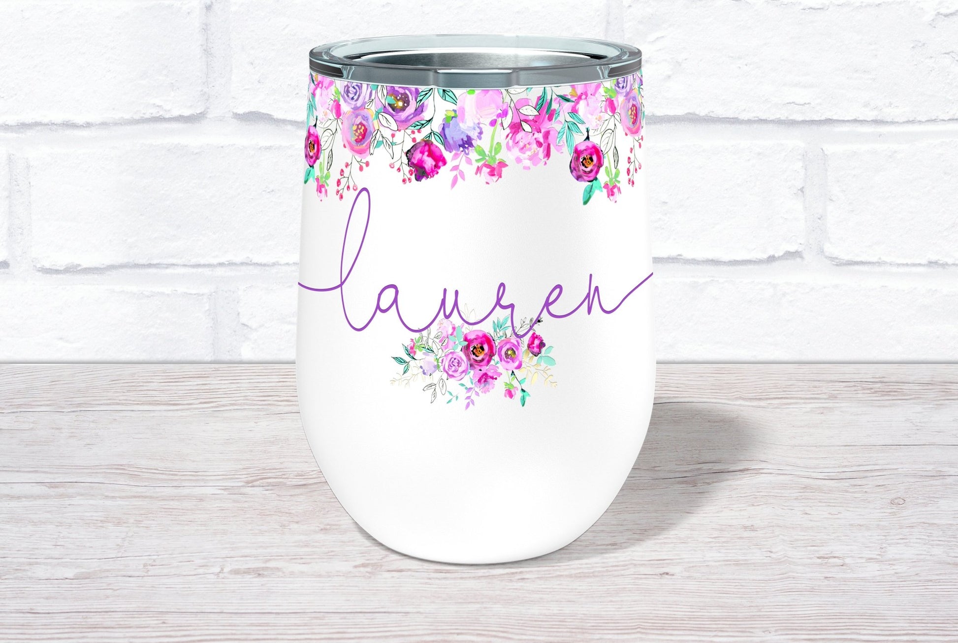 Personalized Floral Tumbler