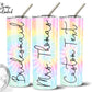 Personalized Tie Dye Tumbler Gift for Friend Bridesmaid Gift Summer Wedding Gift Birthday Gift for Her Custom Water Bottle - Squishy Cheeks