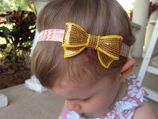 Pink and Gold Sequin Headband - Squishy Cheeks