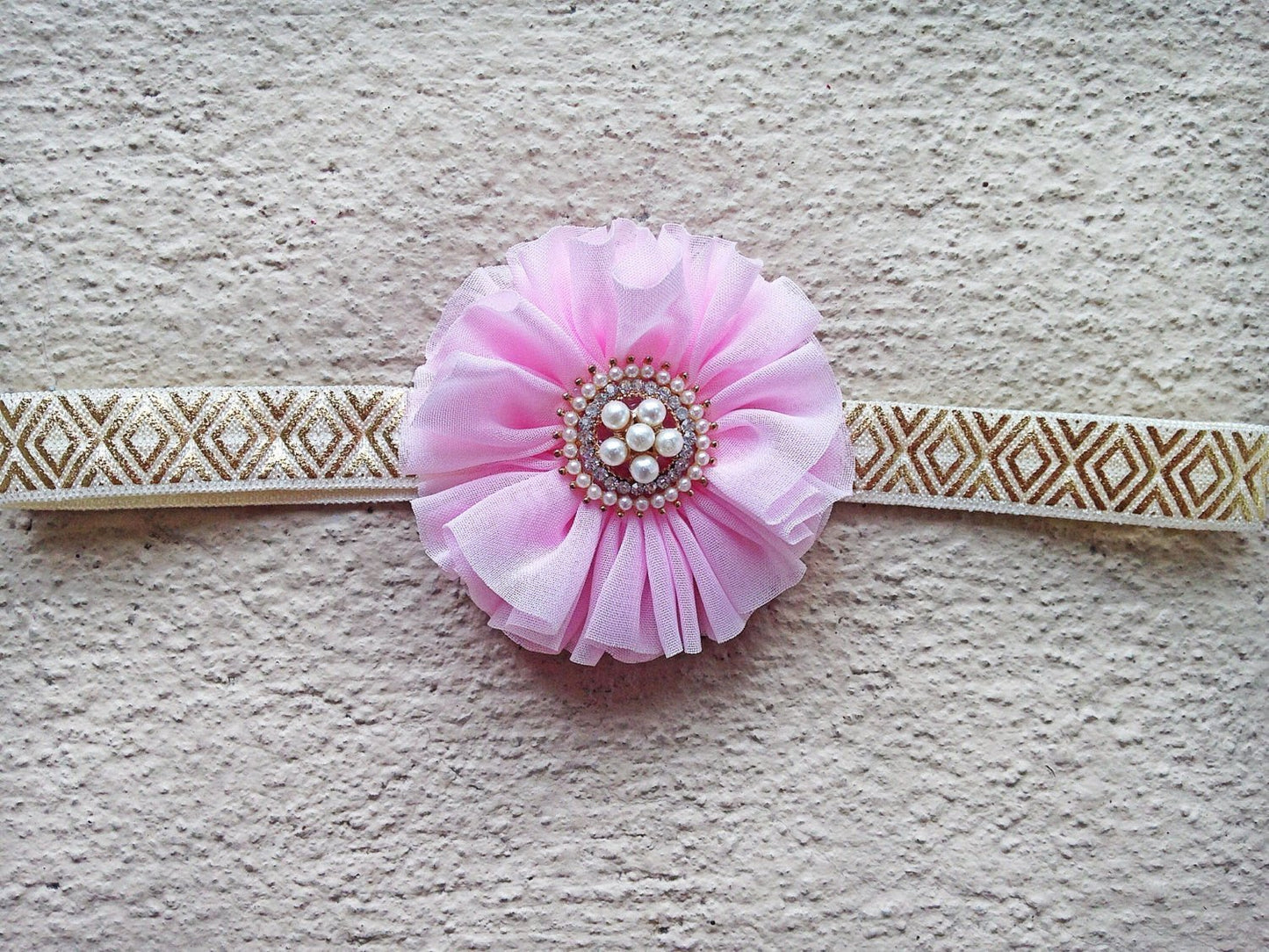 Pink and Gold Vintage Headband - Squishy Cheeks