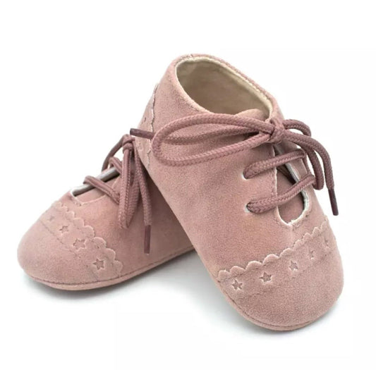 Pink Suede Pre-Walker Baby Shoes - Squishy Cheeks