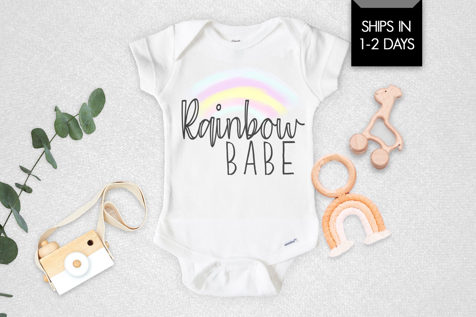 Rainbow Babe Newborn Baby Onesie® - Squishy Cheeks