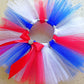 Red, White and Blue Poofy Tutu with Satin Bow - Squishy Cheeks