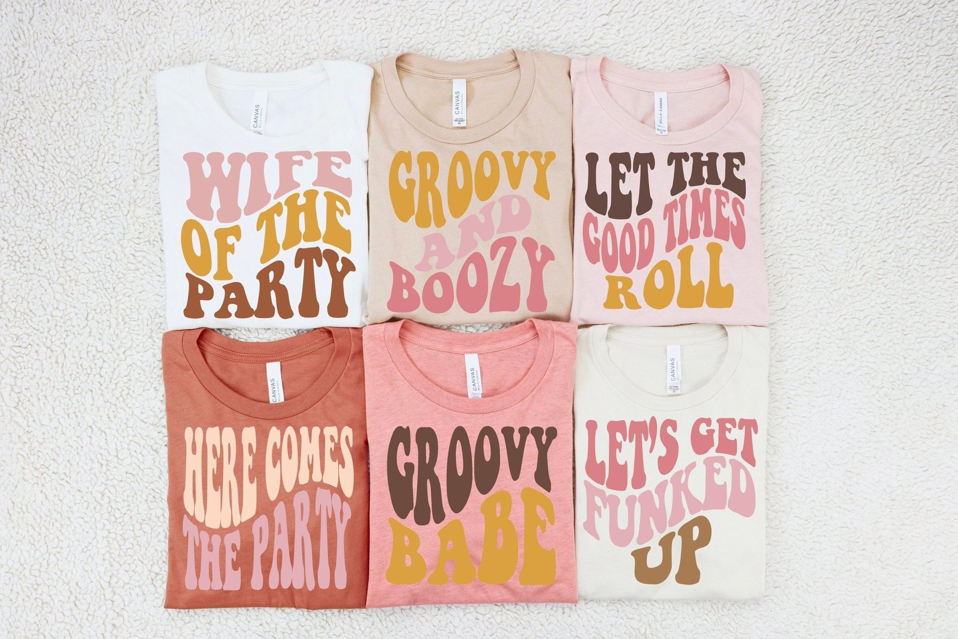 Retro Groovy Hippie Bachelorette Shirts – Squishy Cheeks