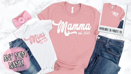 Retro Mommy and Mini Mother's Day Matching Top - Squishy Cheeks