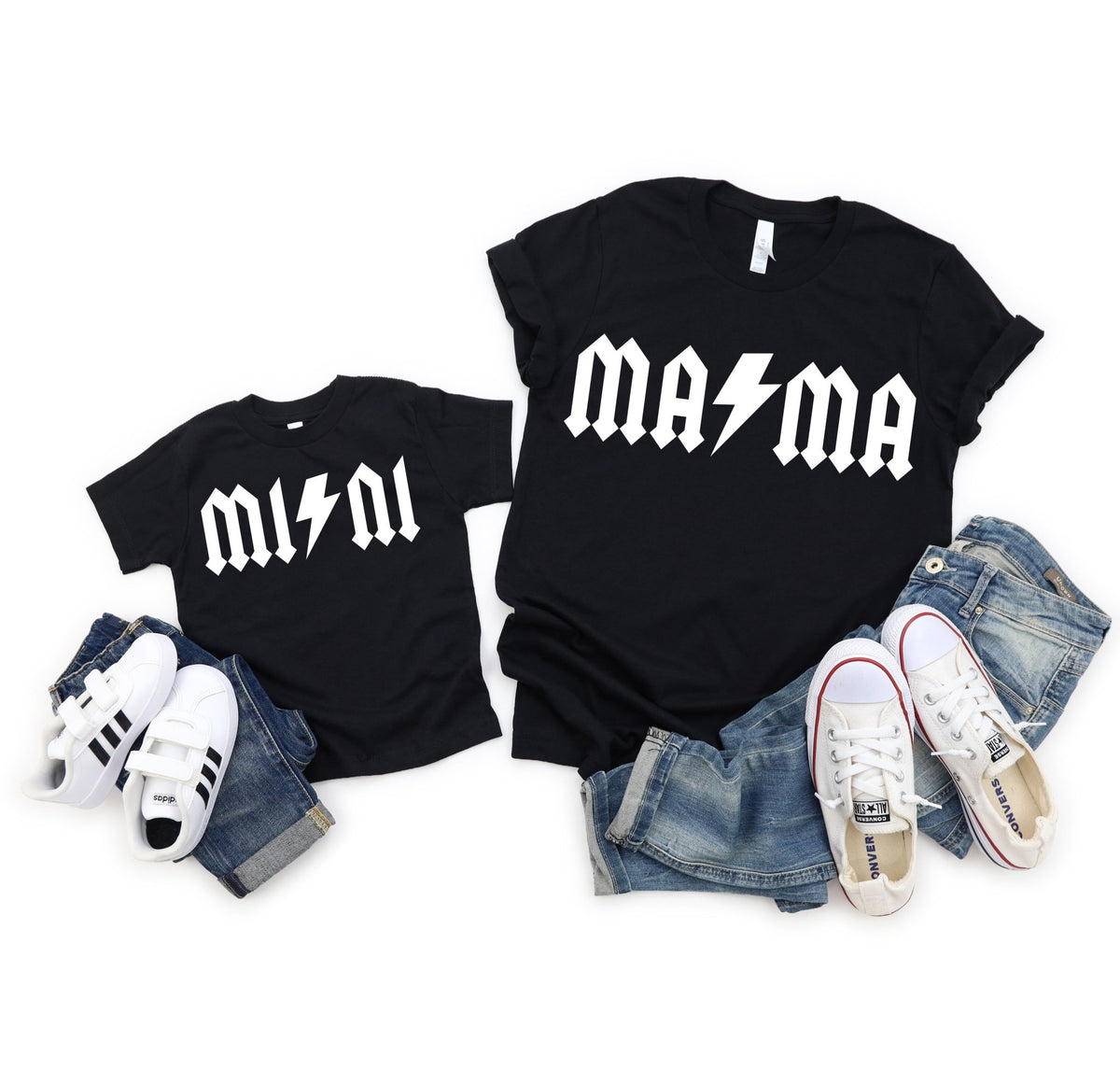 Rock n' Roll Mama & Mini Crew Neck Shirts – Squishy Cheeks