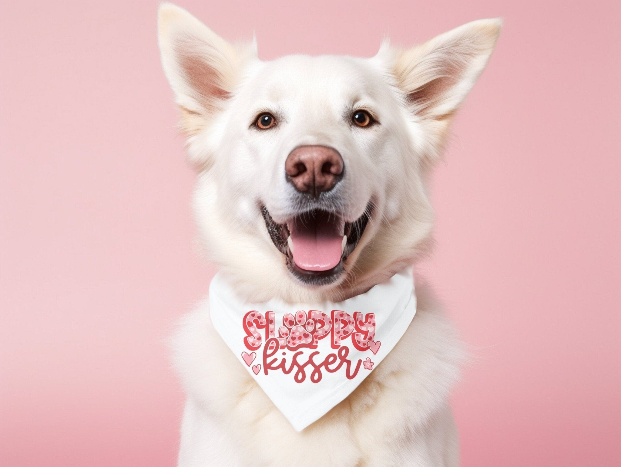 Sloppy Kisser Funny Valentine s Day Dog Bandana Valentines Holiday