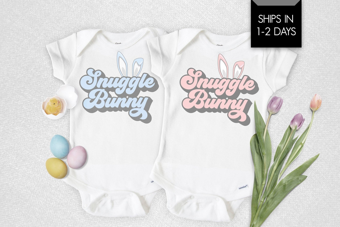 Snuggle Bunny Onesie® Easter Onesie® Girl Bunny Onesie® Baby Boy Easter Bodysuit New Baby Easter Outfit Newborn Baby Onesie® - Squishy Cheeks