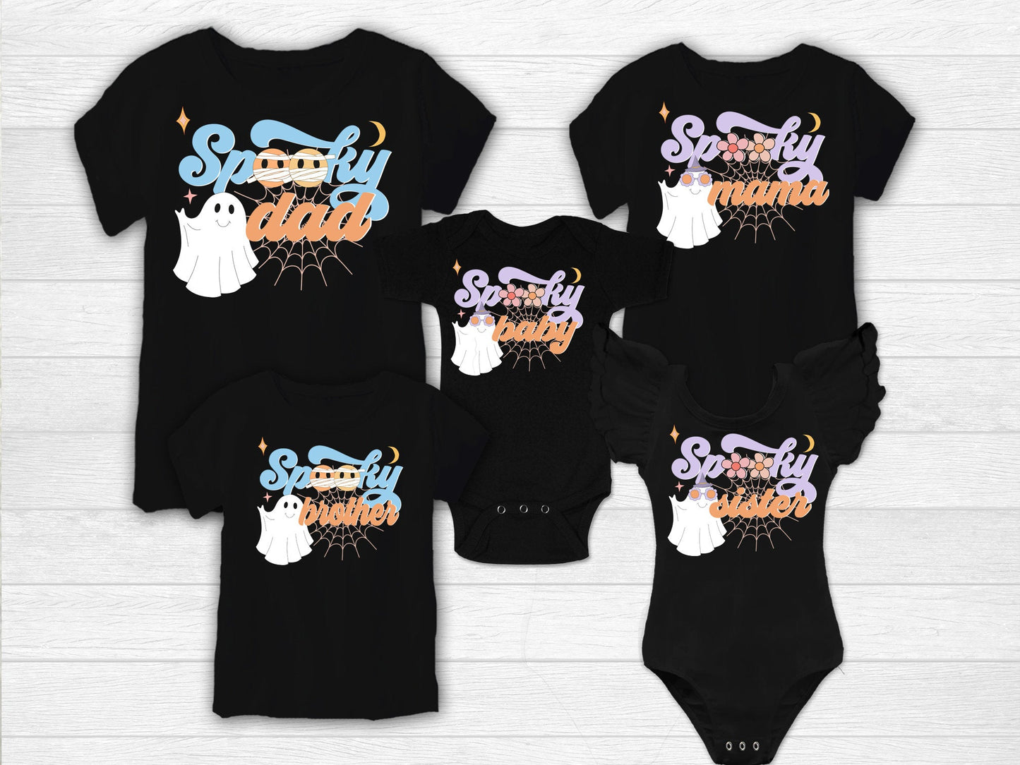 Spooky Family Halloween Shirts Spooky Ghost Tees Matching Mommy and Me Halloween Shirts Dad Mother and Kid Shirts - Squishy Cheeks