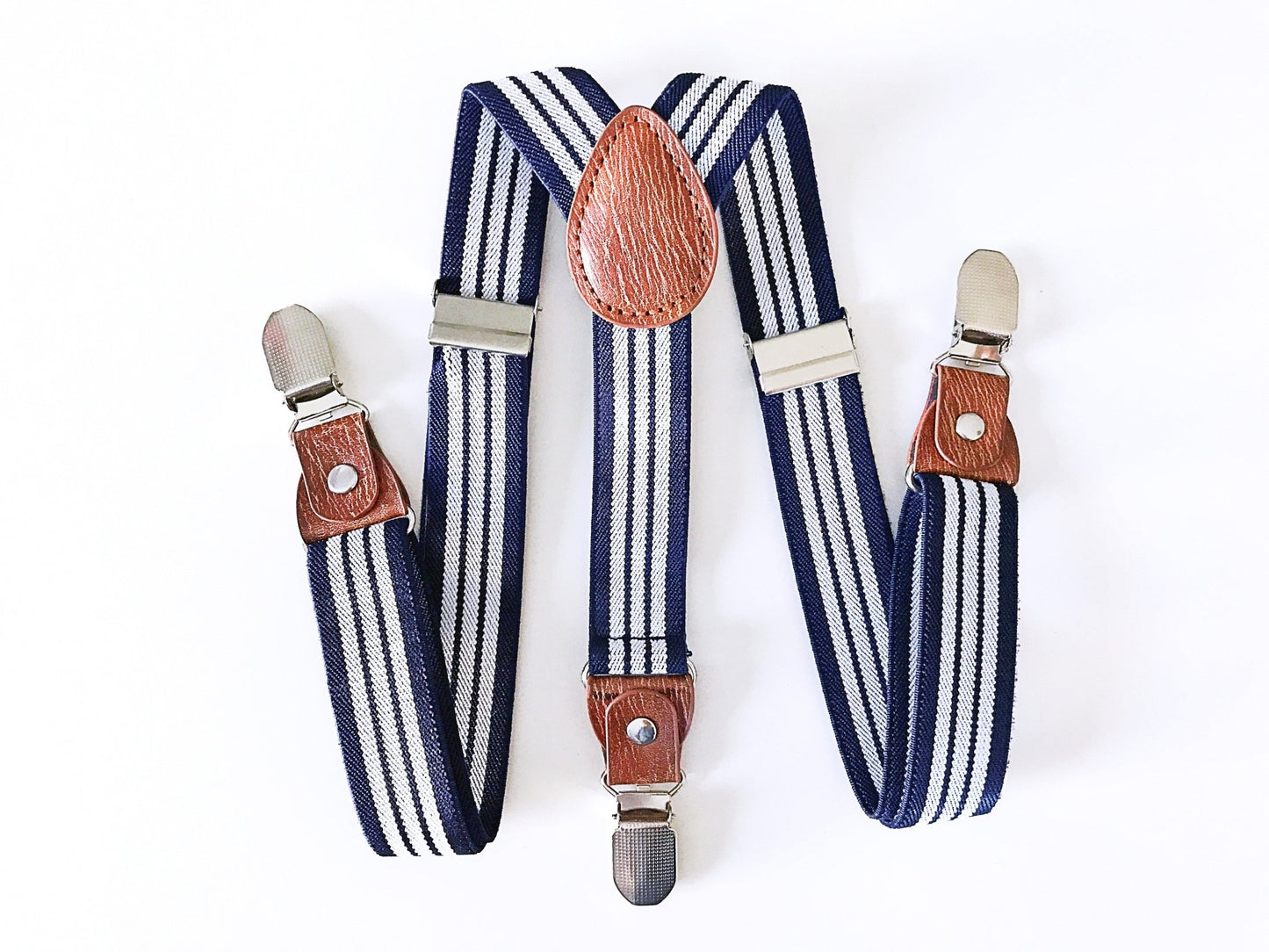 Striped Clip-on Suspenders - Squishy Cheeks