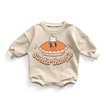 Sweeter than Pie Thanksgiving Romper Toddler Sweater - Squishy Cheeks