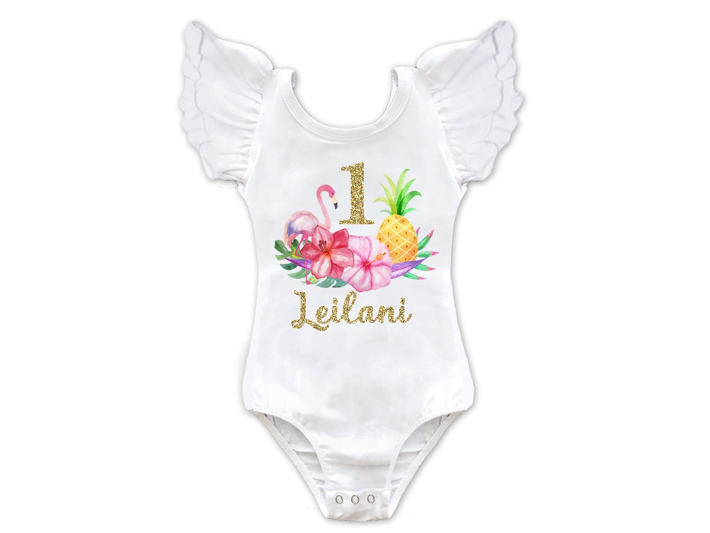 Tropical Luau 1st Birthday Top - Squishy Cheeks