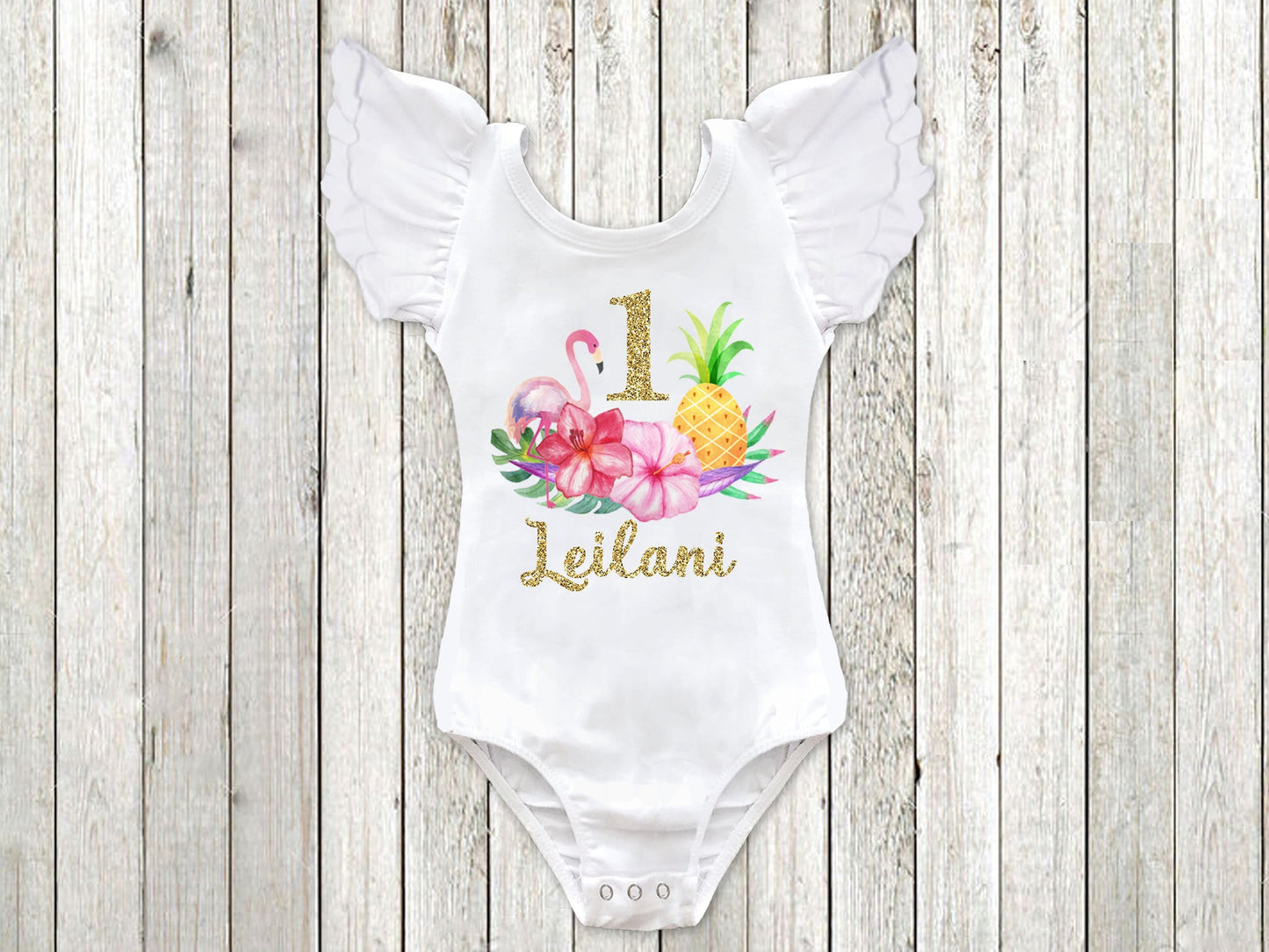 Tropical Luau 1st Birthday Top - Squishy Cheeks